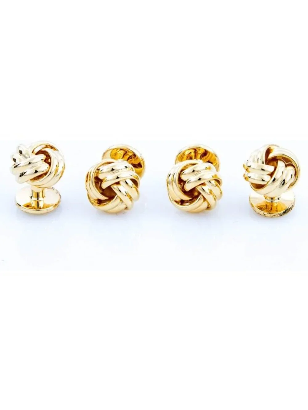 Elegant Gold Tone Cufflinks & Studs Tuxedo Set with Gift Box & Polishing Cloth